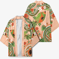 Hawaii Papaya Kimono Cute Cosplay Humuhumu Fish Plumeria Waves DT05 - Polynesian Pride