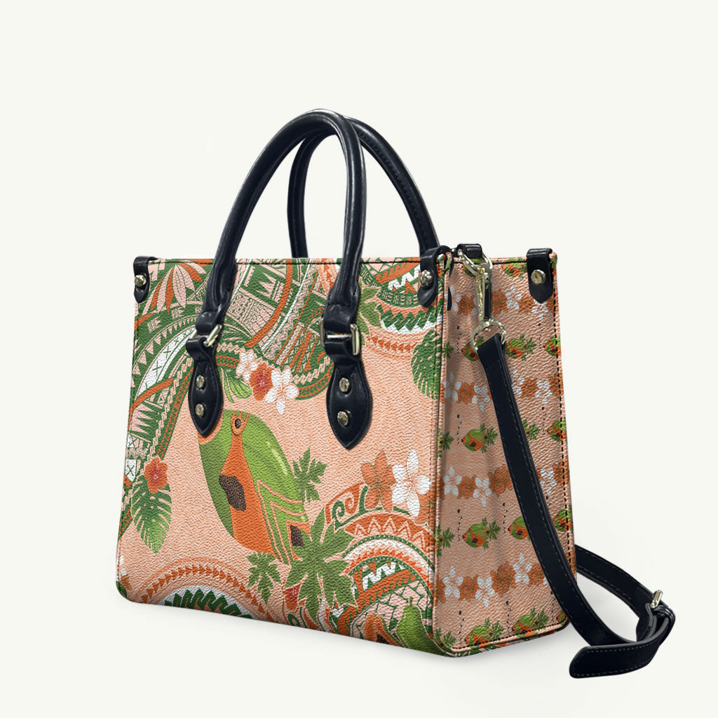 Hawaii Papaya Leather Bag Cute Cosplay Humuhumu Fish Plumeria Waves