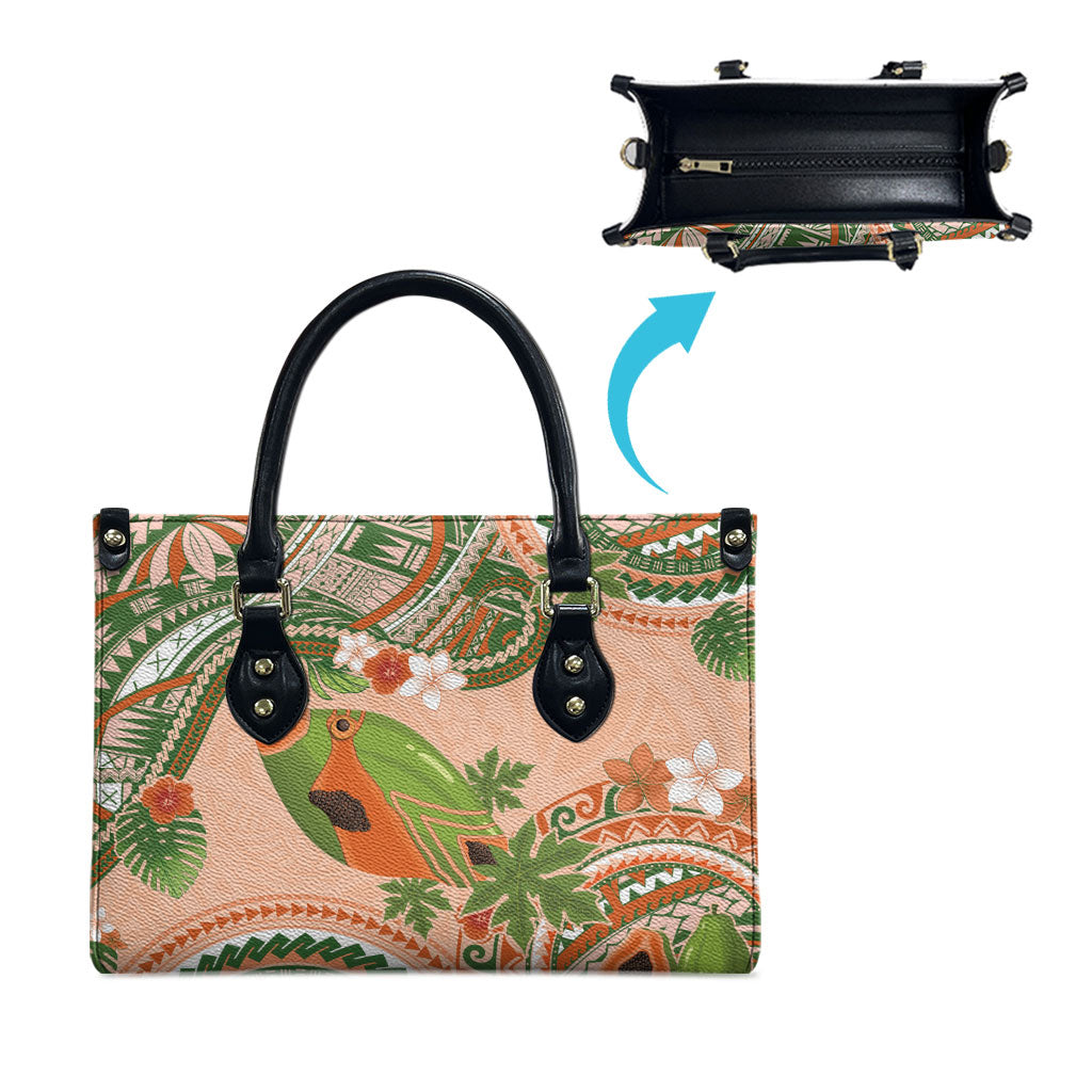 Hawaii Papaya Leather Bag Cute Cosplay Humuhumu Fish Plumeria Waves
