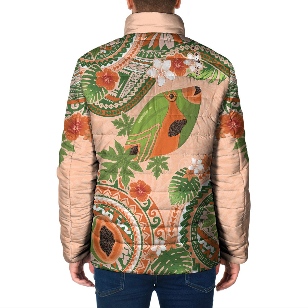 Hawaii Papaya Padded Jacket Cute Cosplay Humuhumu Fish Plumeria Waves DT05 - Polynesian Pride