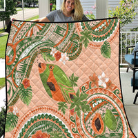 Hawaii Papaya Quilt Cute Cosplay Humuhumu Fish Plumeria Waves DT05 Orange - Polynesian Pride