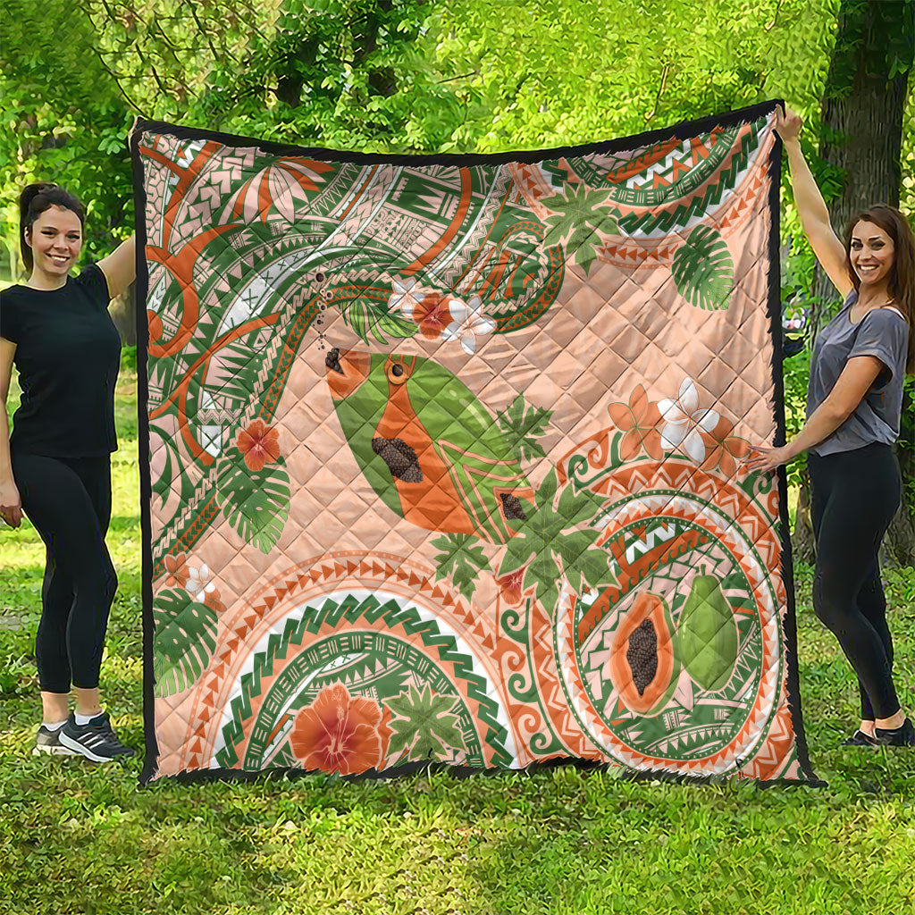 Hawaii Papaya Quilt Cute Cosplay Humuhumu Fish Plumeria Waves DT05 - Polynesian Pride