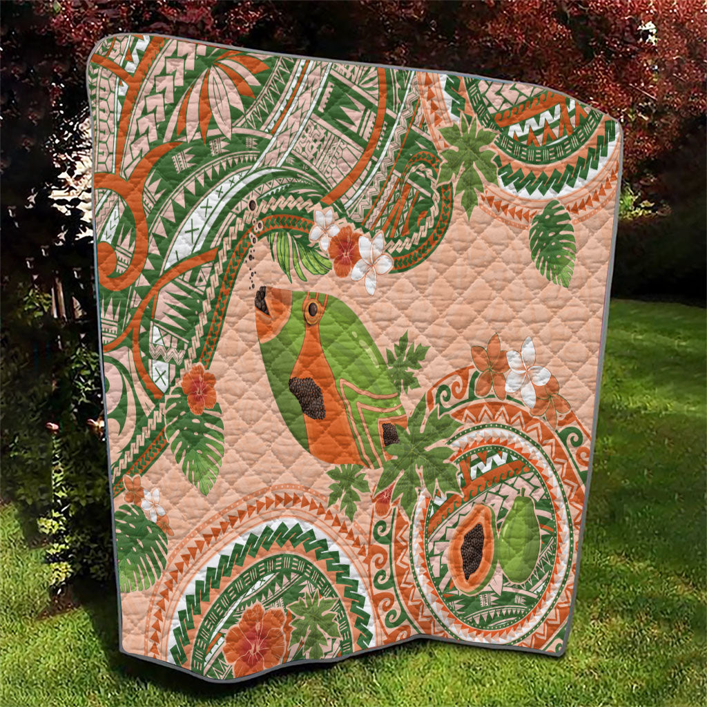 Hawaii Papaya Quilt Cute Cosplay Humuhumu Fish Plumeria Waves DT05 - Polynesian Pride