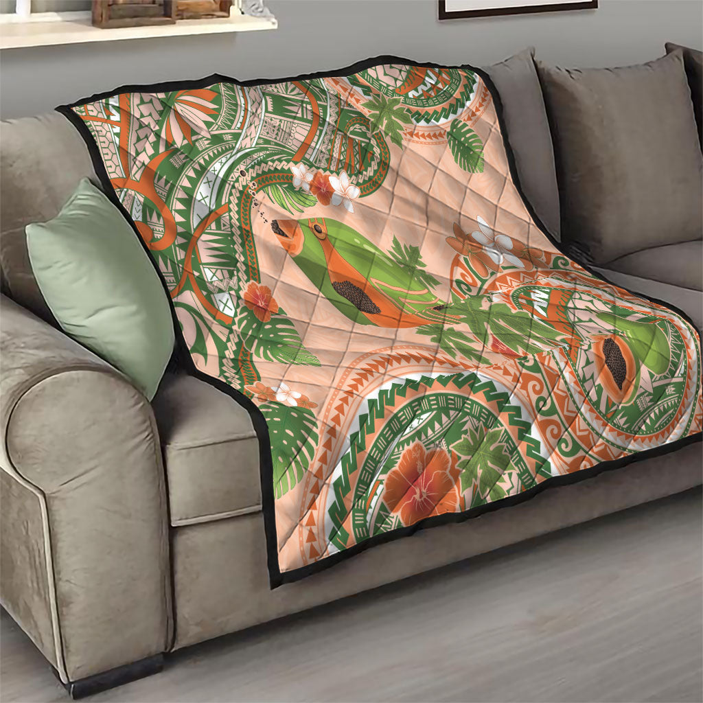 Hawaii Papaya Quilt Cute Cosplay Humuhumu Fish Plumeria Waves DT05 - Polynesian Pride