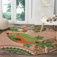 Hawaii Papaya Round Carpet Cute Cosplay Humuhumu Fish Plumeria Waves DT05 - Polynesian Pride