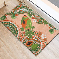 Hawaii Papaya Rubber Doormat Cute Cosplay Humuhumu Fish Plumeria Waves DT05 - Polynesian Pride