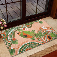 Hawaii Papaya Rubber Doormat Cute Cosplay Humuhumu Fish Plumeria Waves DT05 - Polynesian Pride