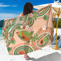 Hawaii Papaya Sarong Cute Cosplay Humuhumu Fish Plumeria Waves DT05 One Size 44 x 66 inches Orange - Polynesian Pride