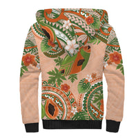 Hawaii Papaya Sherpa Hoodie Cute Cosplay Humuhumu Fish Plumeria Waves DT05 - Polynesian Pride