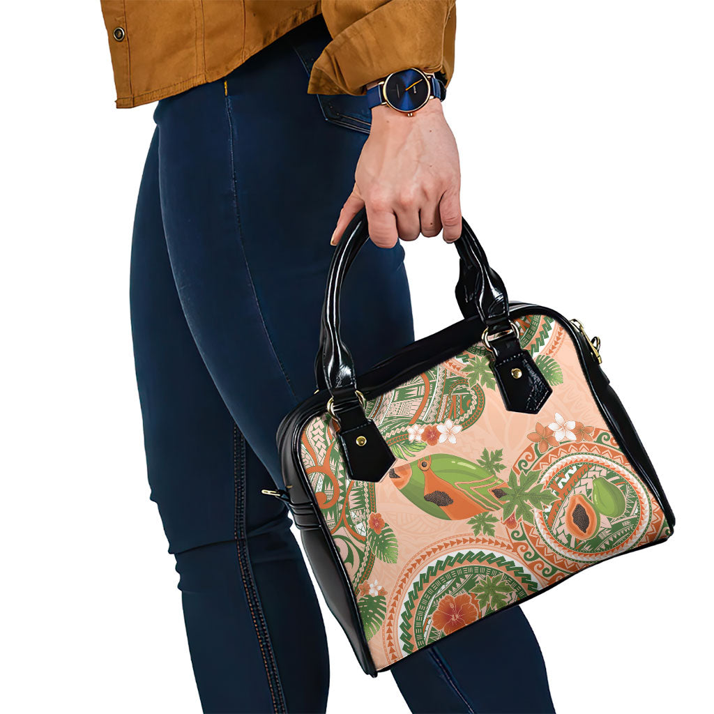 Hawaii Papaya Shoulder Handbag Cute Cosplay Humuhumu Fish Plumeria Waves DT05 - Polynesian Pride