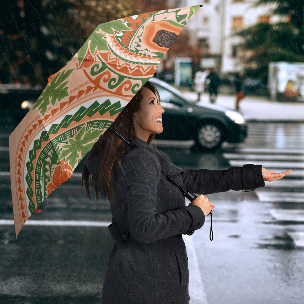 Hawaii Papaya Umbrella Cute Cosplay Humuhumu Fish Plumeria Waves DT05 - Polynesian Pride