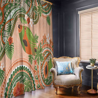 Hawaii Papaya Window Curtain Cute Cosplay Humuhumu Fish Plumeria Waves DT05 - Polynesian Pride