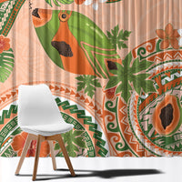 Hawaii Papaya Window Curtain Cute Cosplay Humuhumu Fish Plumeria Waves DT05 - Polynesian Pride