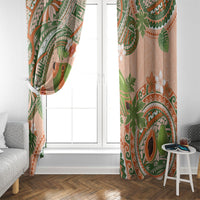 Hawaii Papaya Window Curtain Cute Cosplay Humuhumu Fish Plumeria Waves DT05 - Polynesian Pride