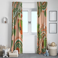 Hawaii Papaya Window Curtain Cute Cosplay Humuhumu Fish Plumeria Waves DT05 - Polynesian Pride