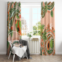 Hawaii Papaya Window Curtain Cute Cosplay Humuhumu Fish Plumeria Waves DT05 - Polynesian Pride
