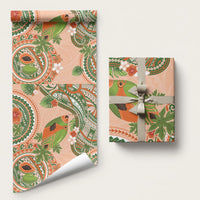 Hawaii Papaya Wrapping Paper Cute Cosplay Humuhumu Fish Plumeria Waves DT05 58" × 23" Orange - Polynesian Pride