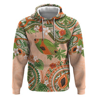 Hawaii Papaya Zip Hoodie Cute Cosplay Humuhumu Fish Plumeria Waves DT05 Pullover Hoodie Orange - Polynesian Pride