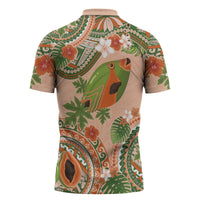 Hawaii Papaya Zipper Polo Shirt Cute Cosplay Humuhumu Fish Plumeria Waves DT05 - Polynesian Pride