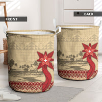 Tonga Language Week Laundry Basket Tribal Cross Ngatu Floral Pattern DT05 - Polynesian Pride