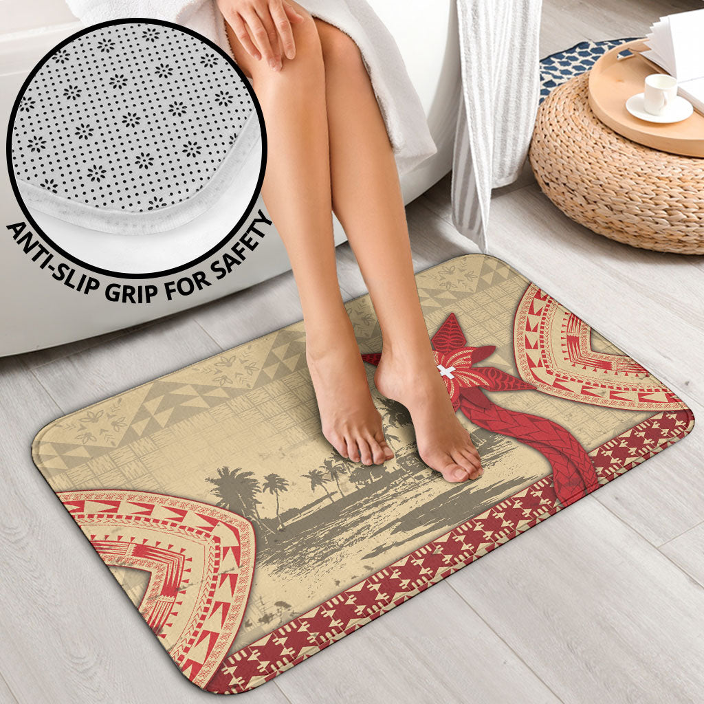 Tonga Language Week Bathroom Set Tribal Cross Ngatu Floral Pattern DT05 - Polynesian Pride