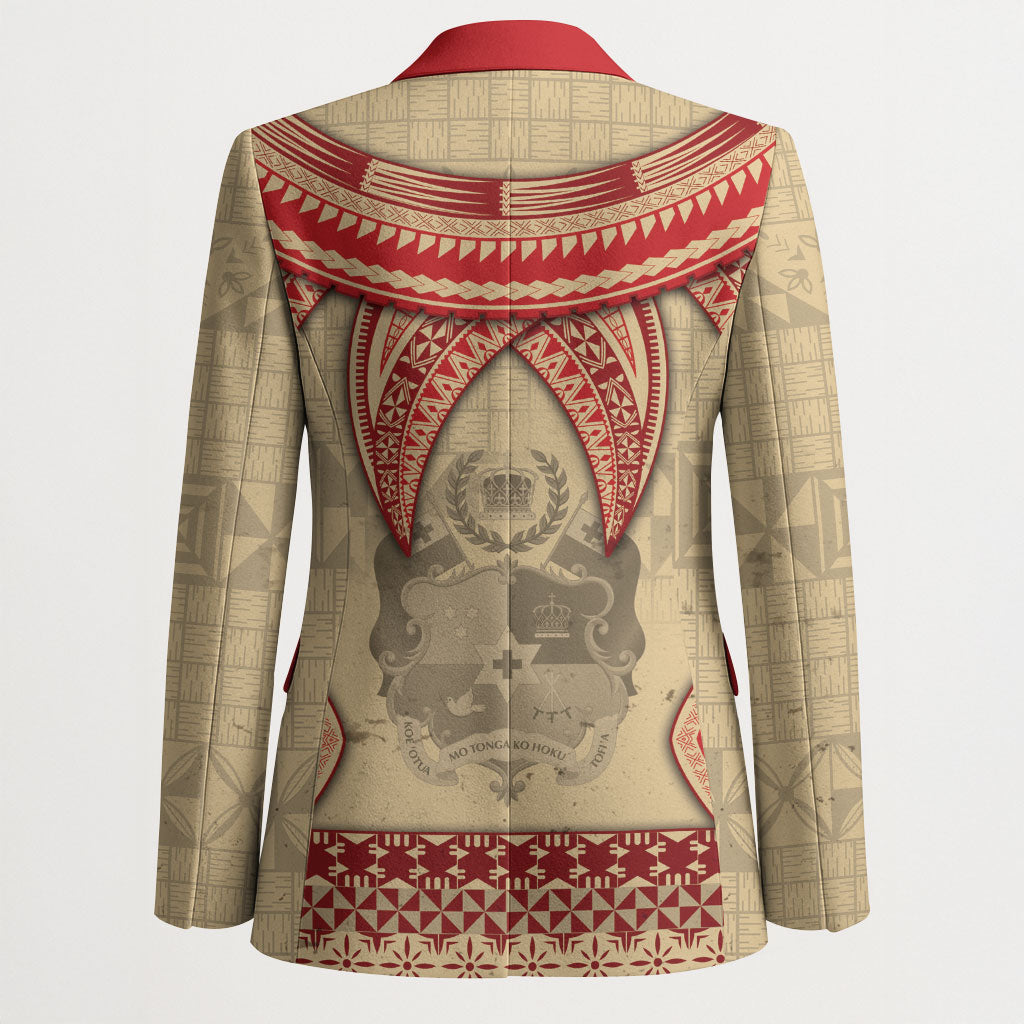 Tonga Language Week Blazer Tribal Cross Ngatu Floral Pattern DT05 - Polynesian Pride