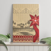 Tonga Language Week Canvas Wall Art Tribal Cross Ngatu Floral Pattern DT05 - Polynesian Pride
