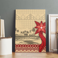 Tonga Language Week Canvas Wall Art Tribal Cross Ngatu Floral Pattern DT05 - Polynesian Pride
