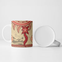 Tonga Language Week Ceramic Mug Tribal Cross Ngatu Floral Pattern DT05 - Polynesian Pride