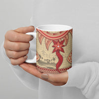 Tonga Language Week Ceramic Mug Tribal Cross Ngatu Floral Pattern DT05 - Polynesian Pride