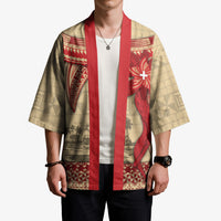 Tonga Language Week Kimono Tribal Cross Ngatu Floral Pattern DT05 - Polynesian Pride