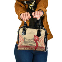 Tonga Language Week Shoulder Handbag Tribal Cross Ngatu Floral Pattern DT05 One Size Red - Polynesian Pride