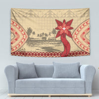 Tonga Language Week Tapestry Tribal Cross Ngatu Floral Pattern DT05 - Polynesian Pride