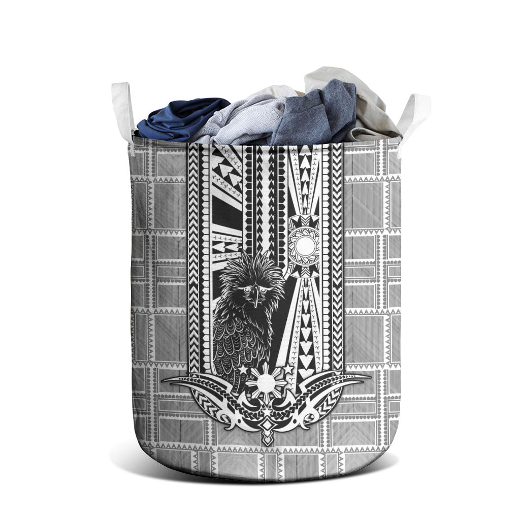Mabuhay Philippines Festival Laundry Basket Philippine Eagle Sun Three Stars Barong Pattern DT05 - Polynesian Pride