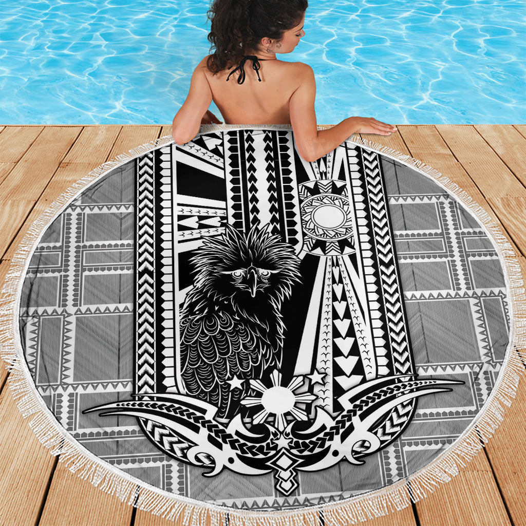 Mabuhay Philippines Festival Beach Blanket Philippine Eagle Sun Three Stars Barong Pattern DT05 - Polynesian Pride