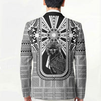 Mabuhay Philippines Festival Blazer Philippine Eagle Sun Three Stars Barong Pattern DT05 - Polynesian Pride