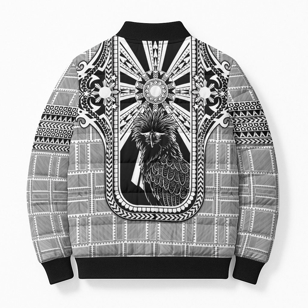 Mabuhay Philippines Festival Bomber Puffer Jacket Philippine Eagle Sun Three Stars Barong Pattern DT05 - Polynesian Pride