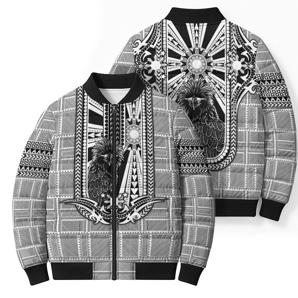 Mabuhay Philippines Festival Bomber Puffer Jacket Philippine Eagle Sun Three Stars Barong Pattern DT05 - Polynesian Pride