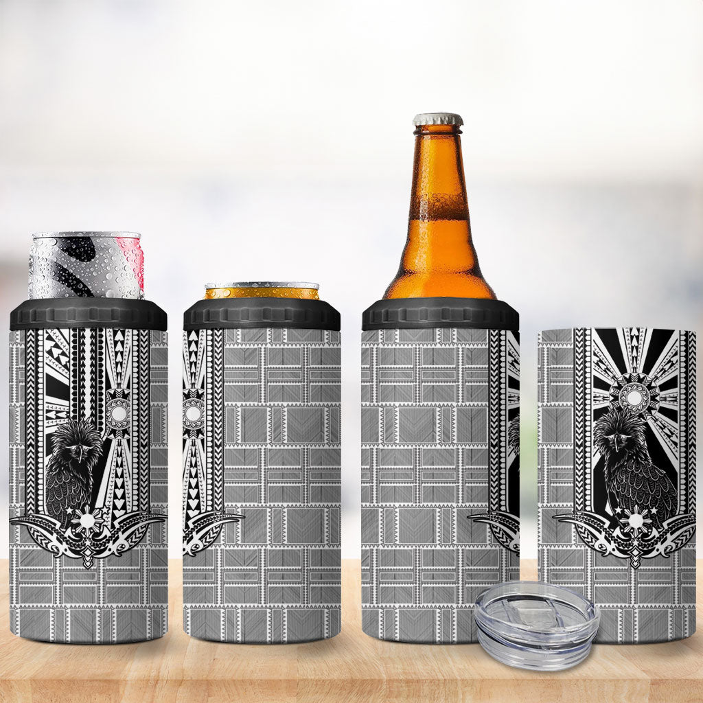 Mabuhay Philippines Festival 4 in 1 Can Cooler Tumbler Philippine Eagle Sun Three Stars Barong Pattern DT05 - Polynesian Pride