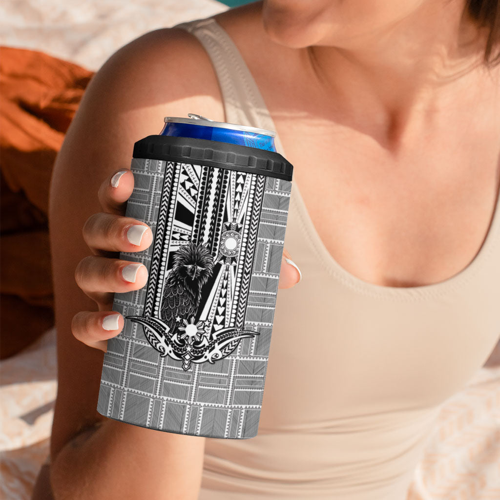 Mabuhay Philippines Festival 4 in 1 Can Cooler Tumbler Philippine Eagle Sun Three Stars Barong Pattern DT05 - Polynesian Pride