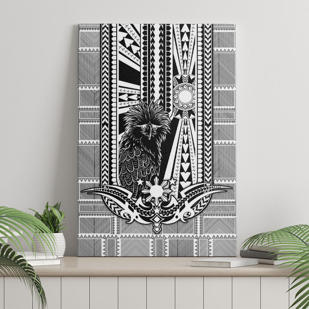 Mabuhay Philippines Festival Canvas Wall Art Philippine Eagle Sun Three Stars Barong Pattern DT05 - Polynesian Pride