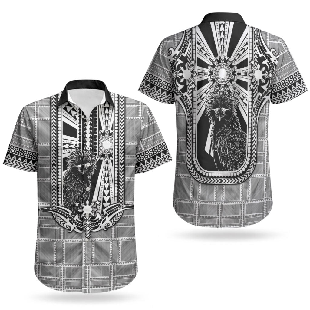 Mabuhay Philippines Festival Couples Matching Puletasi and Hawaiian Shirt Philippine Eagle Sun Three Stars Barong Pattern DT05 - Polynesian Pride