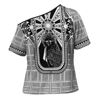 Mabuhay Philippines Festival Cross Shoulder Shirt Philippine Eagle Sun Three Stars Barong Pattern DT05 - Polynesian Pride