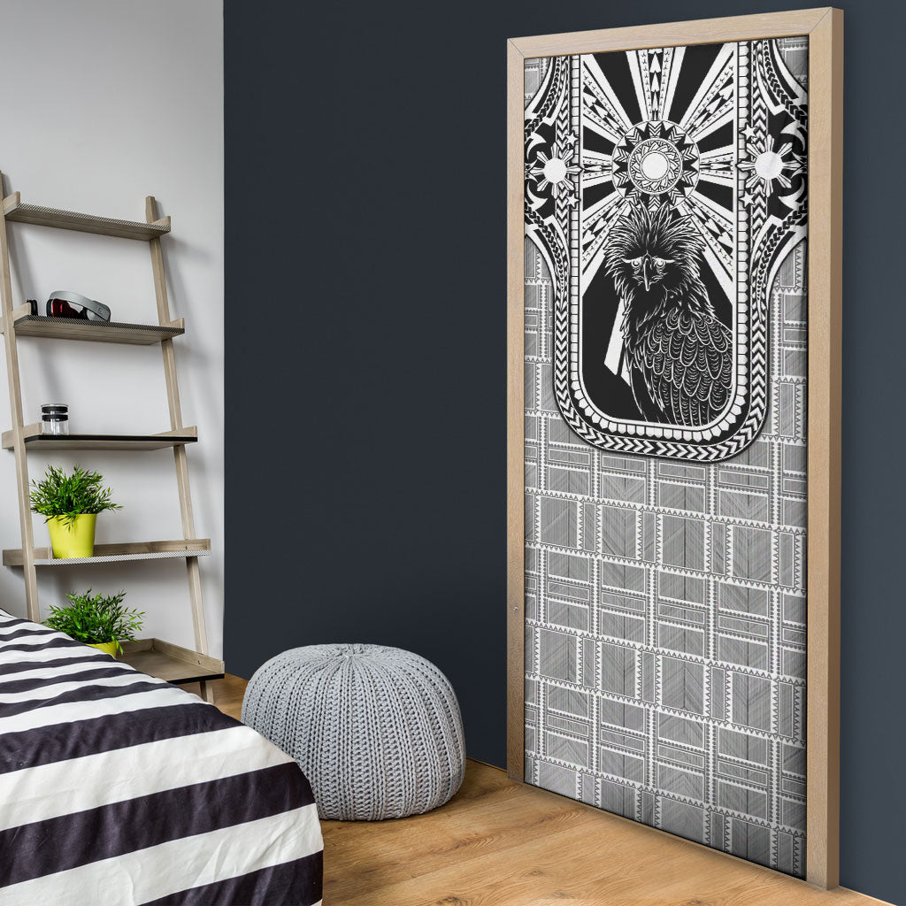 Mabuhay Philippines Festival Door Cover Philippine Eagle Sun Three Stars Barong Pattern