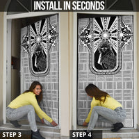 Mabuhay Philippines Festival Door Cover Philippine Eagle Sun Three Stars Barong Pattern