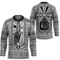 Mabuhay Philippines Festival Hockey Jersey Philippine Eagle Sun Three Stars Barong Pattern DT05 - Polynesian Pride