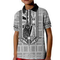 Mabuhay Philippines Festival Kid Polo Shirt Philippine Eagle Sun Three Stars Barong Pattern DT05 Kid Gray - Polynesian Pride