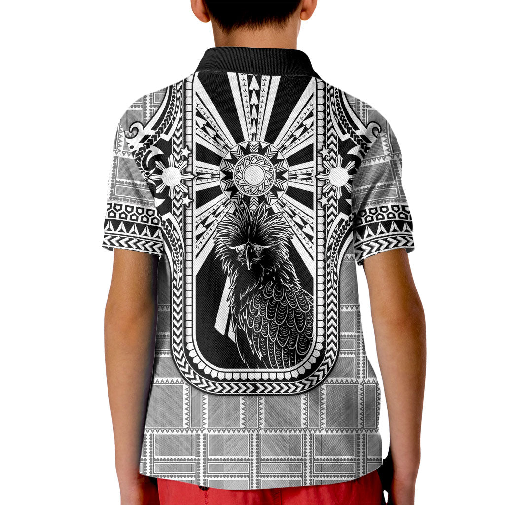 Mabuhay Philippines Festival Kid Polo Shirt Philippine Eagle Sun Three Stars Barong Pattern DT05 - Polynesian Pride