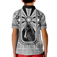 Mabuhay Philippines Festival Kid Polo Shirt Philippine Eagle Sun Three Stars Barong Pattern DT05 - Polynesian Pride