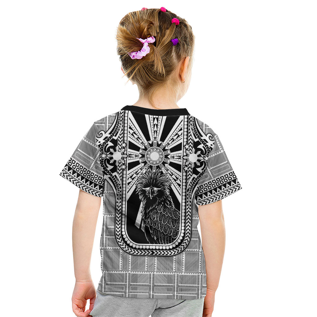 Mabuhay Philippines Festival Kid T Shirt Philippine Eagle Sun Three Stars Barong Pattern DT05 - Polynesian Pride